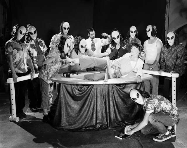 Scene involving an alien abduction