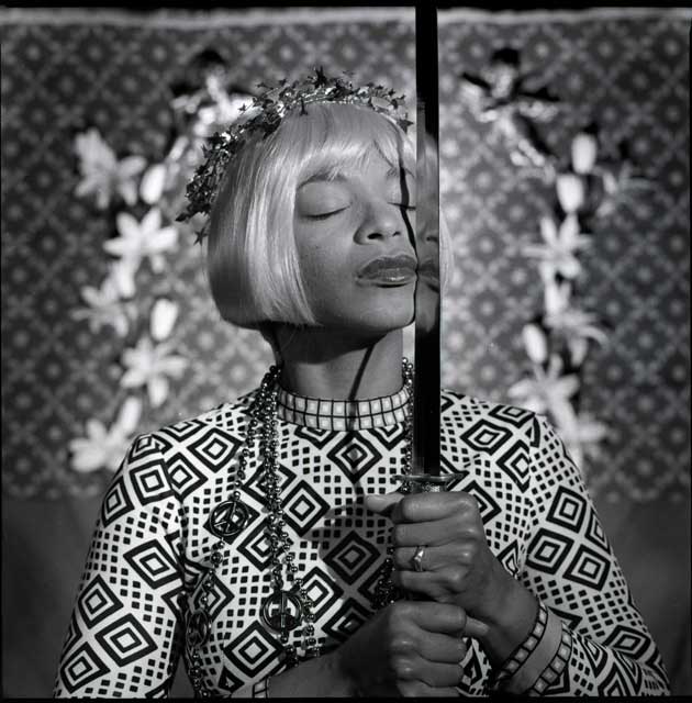 A woman holding a sword