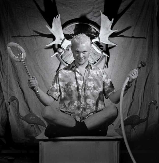 Suburban guy getting ready for a barbeque